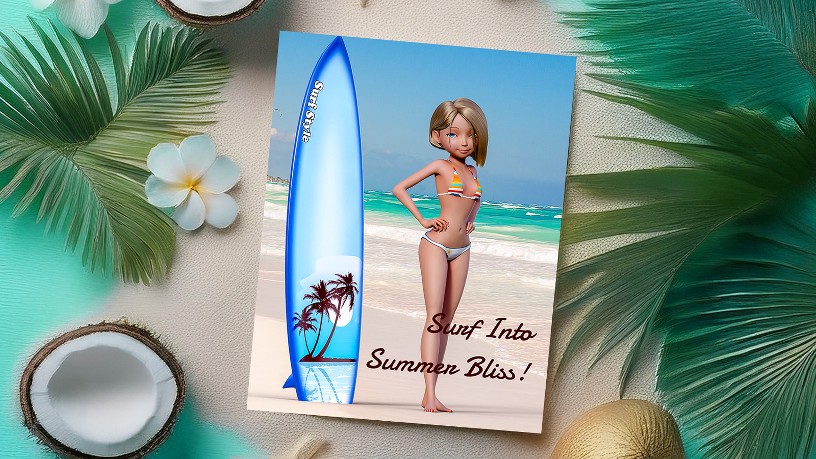 Toon Surfer Girl